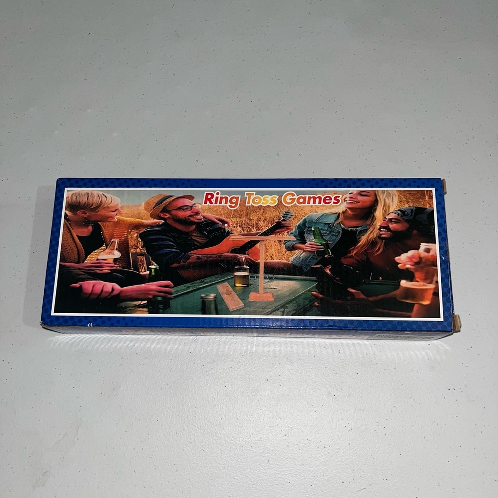 NIB Vintage Wooden Ring Toss Game
